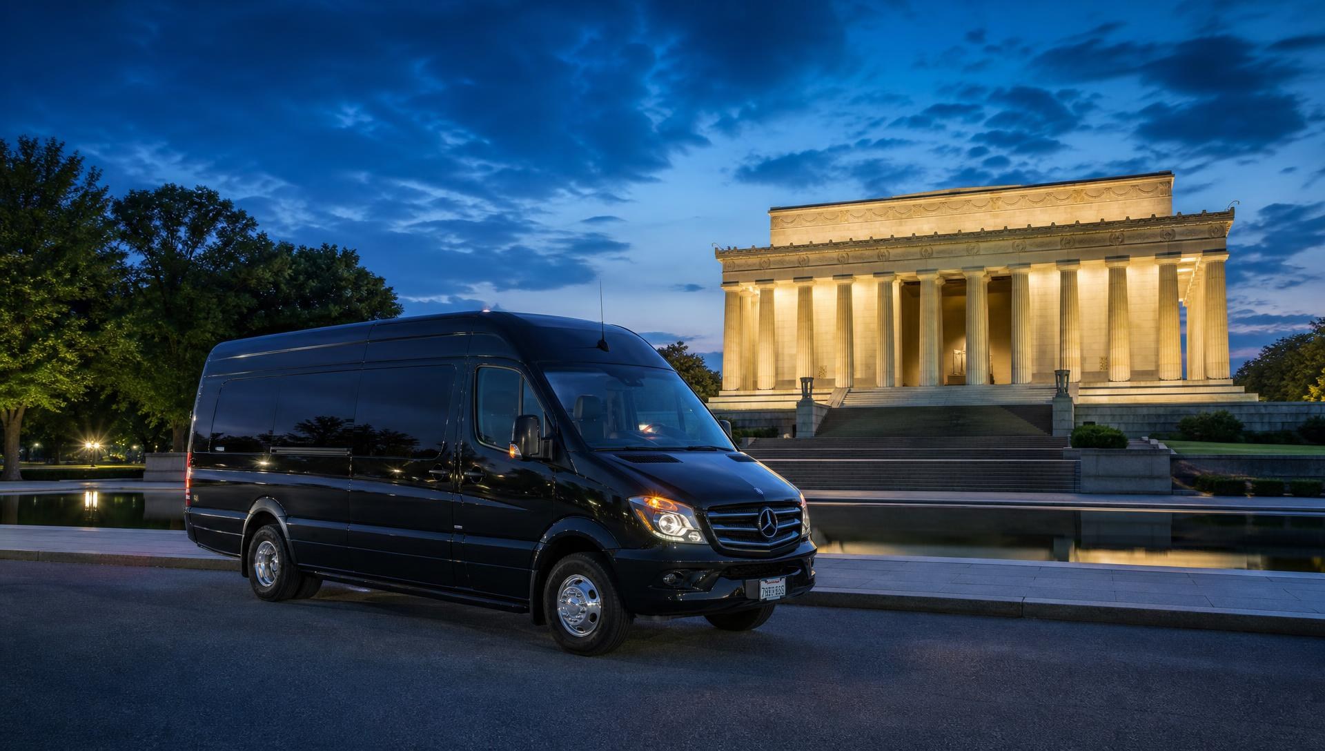 Executive Sprinter van at the Lincoln Memorial, Washington DC